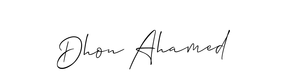 Also we have Dhon Ahamed name is the best signature style. Create professional handwritten signature collection using Allison_Script autograph style. Dhon Ahamed signature style 2 images and pictures png