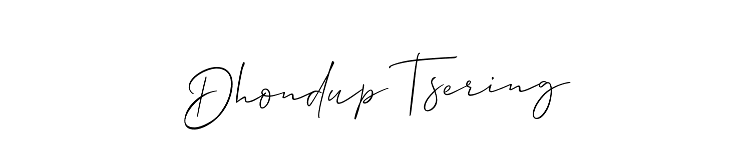 Dhondup Tsering stylish signature style. Best Handwritten Sign (Allison_Script) for my name. Handwritten Signature Collection Ideas for my name Dhondup Tsering. Dhondup Tsering signature style 2 images and pictures png