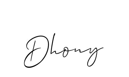 Make a short Dhony signature style. Manage your documents anywhere anytime using Allison_Script. Create and add eSignatures, submit forms, share and send files easily. Dhony signature style 2 images and pictures png