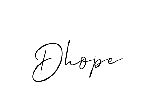 Design your own signature with our free online signature maker. With this signature software, you can create a handwritten (Allison_Script) signature for name Dhope. Dhope signature style 2 images and pictures png