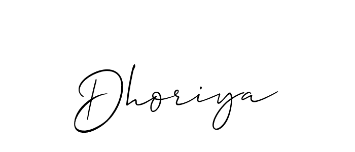 How to make Dhoriya signature? Allison_Script is a professional autograph style. Create handwritten signature for Dhoriya name. Dhoriya signature style 2 images and pictures png