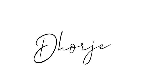 Use a signature maker to create a handwritten signature online. With this signature software, you can design (Allison_Script) your own signature for name Dhorje. Dhorje signature style 2 images and pictures png