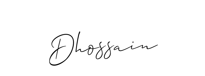 This is the best signature style for the Dhossain name. Also you like these signature font (Allison_Script). Mix name signature. Dhossain signature style 2 images and pictures png