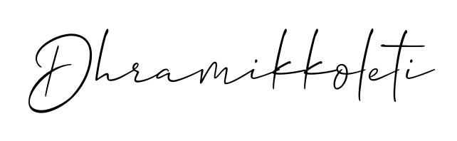 Express your personality with a custom Dhramikkoleti signature crafted with Allison_Script typography. Free transparent PNG download available. Dhramikkoleti signature style 2 images and pictures png