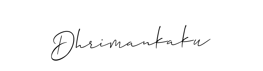 How to Draw Dhrimankaku signature style? Allison_Script is a latest design signature styles for name Dhrimankaku. Dhrimankaku signature style 2 images and pictures png