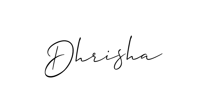 Also we have Dhrisha name is the best signature style. Create professional handwritten signature collection using Allison_Script autograph style. Dhrisha signature style 2 images and pictures png