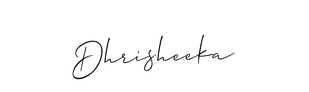 Create a beautiful signature design for name Dhrisheeka. With this signature (Allison_Script) fonts, you can make a handwritten signature for free. Dhrisheeka signature style 2 images and pictures png