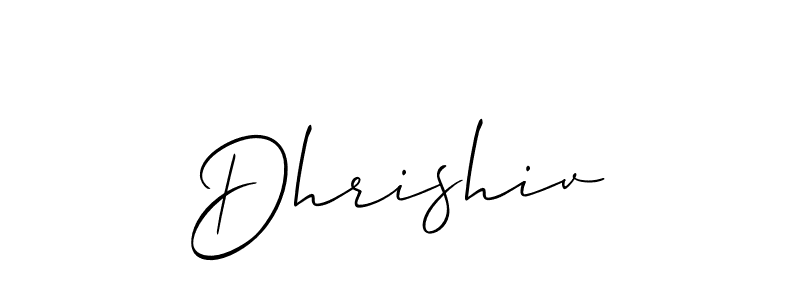 How to make Dhrishiv signature? Allison_Script is a professional autograph style. Create handwritten signature for Dhrishiv name. Dhrishiv signature style 2 images and pictures png