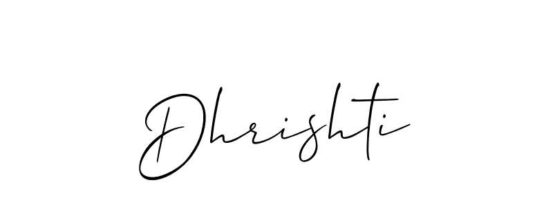 Also You can easily find your signature by using the search form. We will create Dhrishti name handwritten signature images for you free of cost using Allison_Script sign style. Dhrishti signature style 2 images and pictures png