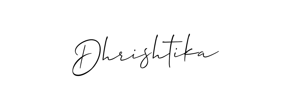 Create a beautiful signature design for name Dhrishtika. With this signature (Allison_Script) fonts, you can make a handwritten signature for free. Dhrishtika signature style 2 images and pictures png