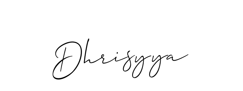 How to make Dhrisyya name signature. Use Allison_Script style for creating short signs online. This is the latest handwritten sign. Dhrisyya signature style 2 images and pictures png