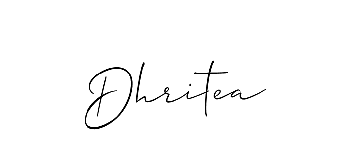 Use a signature maker to create a handwritten signature online. With this signature software, you can design (Allison_Script) your own signature for name Dhritea. Dhritea signature style 2 images and pictures png