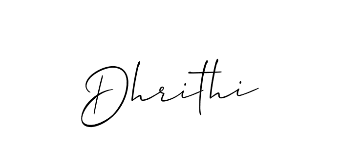 Create a beautiful signature design for name Dhrithi. With this signature (Allison_Script) fonts, you can make a handwritten signature for free. Dhrithi signature style 2 images and pictures png