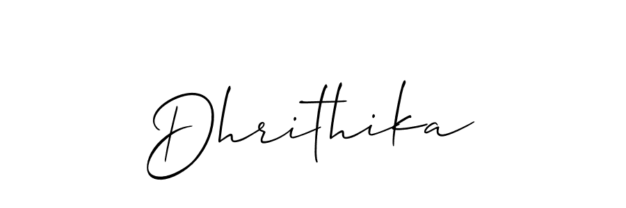 Create a beautiful signature design for name Dhrithika. With this signature (Allison_Script) fonts, you can make a handwritten signature for free. Dhrithika signature style 2 images and pictures png