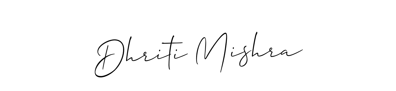 Create a beautiful signature design for name Dhriti Mishra. With this signature (Allison_Script) fonts, you can make a handwritten signature for free. Dhriti Mishra signature style 2 images and pictures png