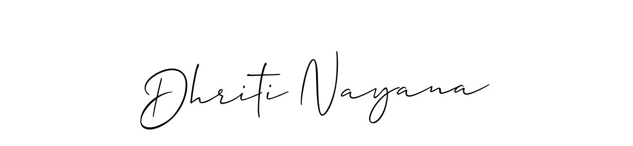 Dhriti Nayana stylish signature style. Best Handwritten Sign (Allison_Script) for my name. Handwritten Signature Collection Ideas for my name Dhriti Nayana. Dhriti Nayana signature style 2 images and pictures png