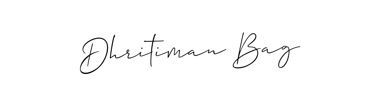 Design your own signature with our free online signature maker. With this signature software, you can create a handwritten (Allison_Script) signature for name Dhritiman Bag. Dhritiman Bag signature style 2 images and pictures png