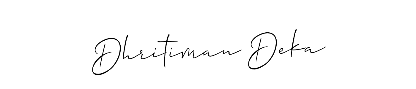 How to make Dhritiman Deka name signature. Use Allison_Script style for creating short signs online. This is the latest handwritten sign. Dhritiman Deka signature style 2 images and pictures png