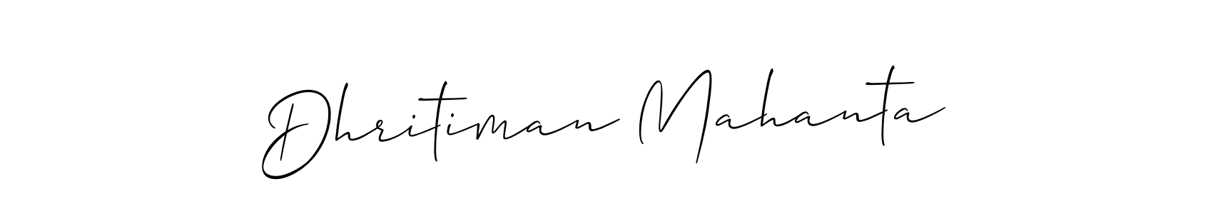 How to make Dhritiman Mahanta name signature. Use Allison_Script style for creating short signs online. This is the latest handwritten sign. Dhritiman Mahanta signature style 2 images and pictures png