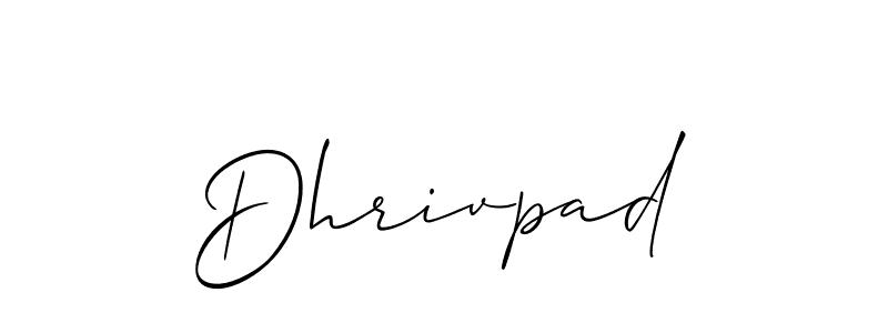 Also we have Dhrivpad name is the best signature style. Create professional handwritten signature collection using Allison_Script autograph style. Dhrivpad signature style 2 images and pictures png