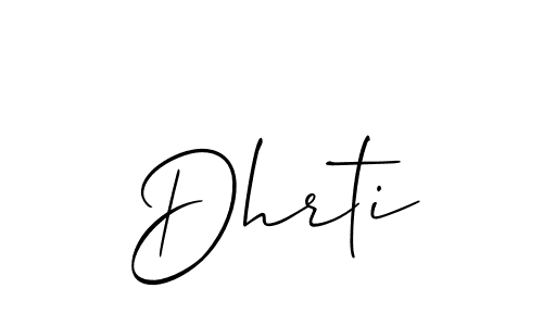 Design your own signature with our free online signature maker. With this signature software, you can create a handwritten (Allison_Script) signature for name Dhrti. Dhrti signature style 2 images and pictures png