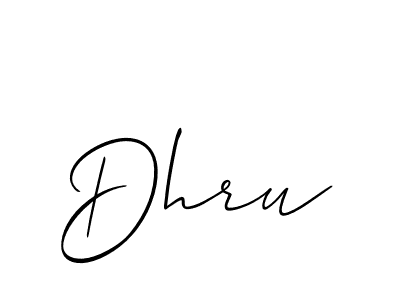 You should practise on your own different ways (Allison_Script) to write your name (Dhru) in signature. don't let someone else do it for you. Dhru signature style 2 images and pictures png