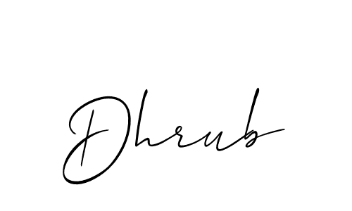 Make a beautiful signature design for name Dhrub. With this signature (Allison_Script) style, you can create a handwritten signature for free. Dhrub signature style 2 images and pictures png