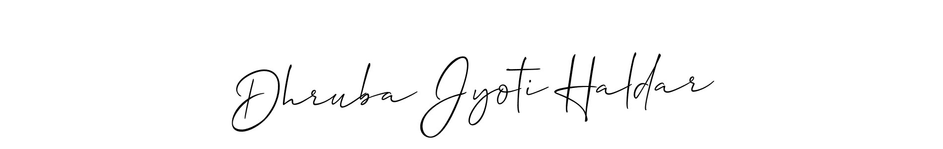 Design your own signature with our free online signature maker. With this signature software, you can create a handwritten (Allison_Script) signature for name Dhruba Jyoti Haldar. Dhruba Jyoti Haldar signature style 2 images and pictures png