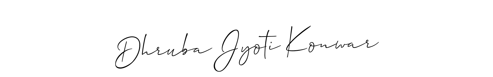 Use a signature maker to create a handwritten signature online. With this signature software, you can design (Allison_Script) your own signature for name Dhruba Jyoti Konwar. Dhruba Jyoti Konwar signature style 2 images and pictures png