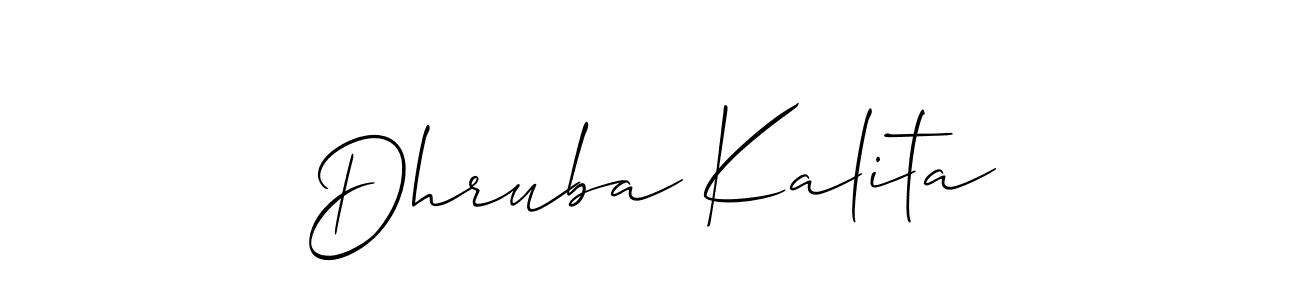 The best way (Allison_Script) to make a short signature is to pick only two or three words in your name. The name Dhruba Kalita include a total of six letters. For converting this name. Dhruba Kalita signature style 2 images and pictures png