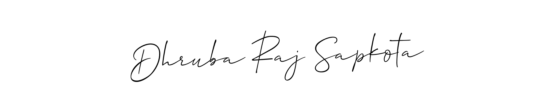 You should practise on your own different ways (Allison_Script) to write your name (Dhruba Raj Sapkota) in signature. don't let someone else do it for you. Dhruba Raj Sapkota signature style 2 images and pictures png