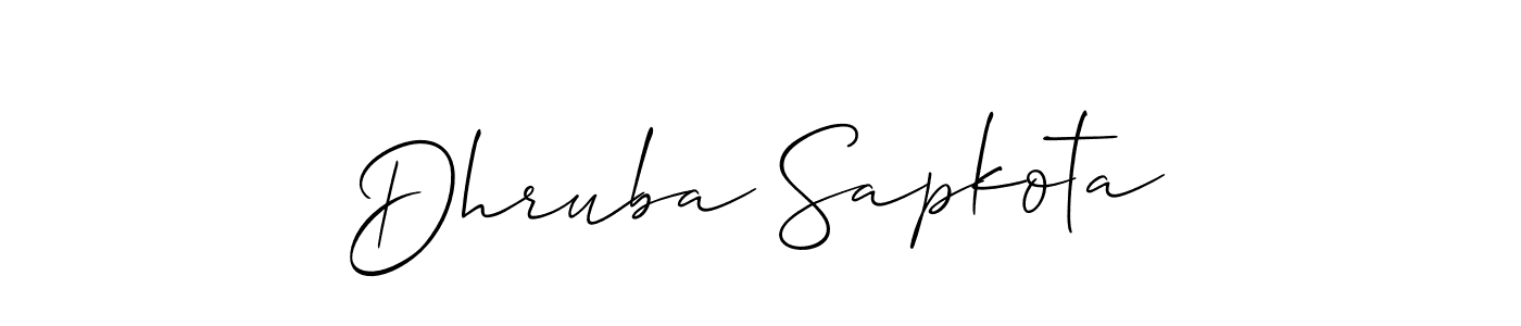 Make a beautiful signature design for name Dhruba Sapkota. With this signature (Allison_Script) style, you can create a handwritten signature for free. Dhruba Sapkota signature style 2 images and pictures png