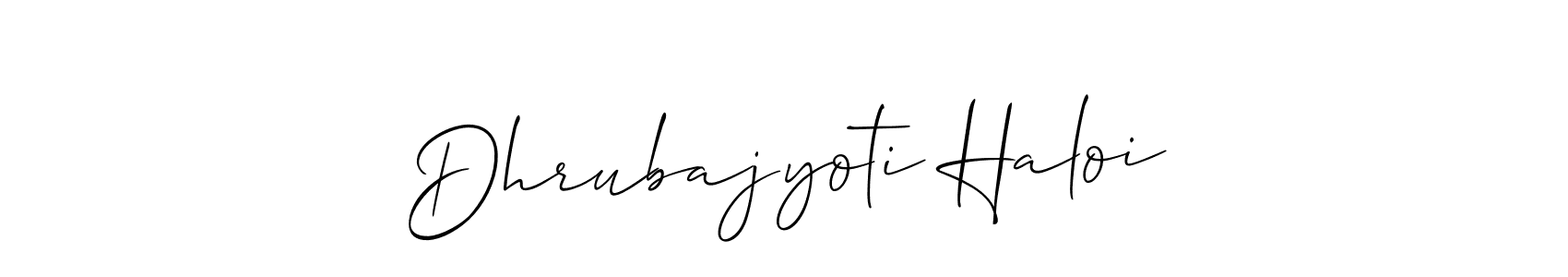 Allison_Script is a professional signature style that is perfect for those who want to add a touch of class to their signature. It is also a great choice for those who want to make their signature more unique. Get Dhrubajyoti Haloi name to fancy signature for free. Dhrubajyoti Haloi signature style 2 images and pictures png