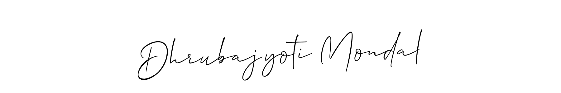 Use a signature maker to create a handwritten signature online. With this signature software, you can design (Allison_Script) your own signature for name Dhrubajyoti Mondal. Dhrubajyoti Mondal signature style 2 images and pictures png