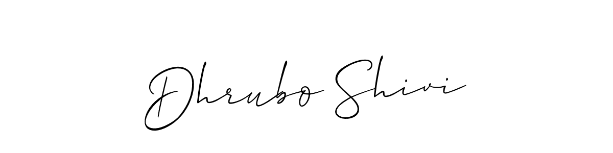 How to make Dhrubo Shivi name signature. Use Allison_Script style for creating short signs online. This is the latest handwritten sign. Dhrubo Shivi signature style 2 images and pictures png