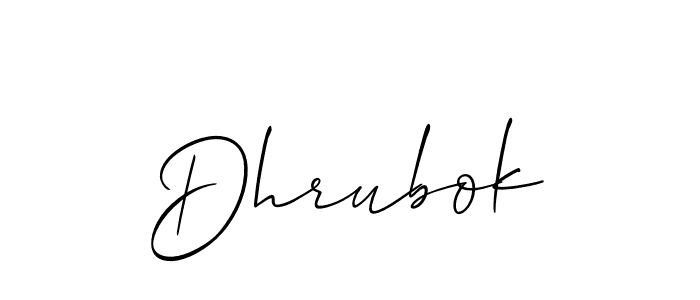 Design your own signature with our free online signature maker. With this signature software, you can create a handwritten (Allison_Script) signature for name Dhrubok. Dhrubok signature style 2 images and pictures png