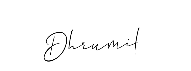Create a beautiful signature design for name Dhrumil . With this signature (Allison_Script) fonts, you can make a handwritten signature for free. Dhrumil  signature style 2 images and pictures png