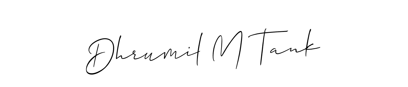 Use a signature maker to create a handwritten signature online. With this signature software, you can design (Allison_Script) your own signature for name Dhrumil M Tank. Dhrumil M Tank signature style 2 images and pictures png