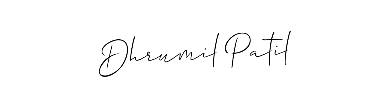 How to make Dhrumil Patil signature? Allison_Script is a professional autograph style. Create handwritten signature for Dhrumil Patil name. Dhrumil Patil signature style 2 images and pictures png