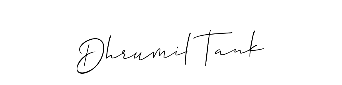 Design your own signature with our free online signature maker. With this signature software, you can create a handwritten (Allison_Script) signature for name Dhrumil Tank. Dhrumil Tank signature style 2 images and pictures png