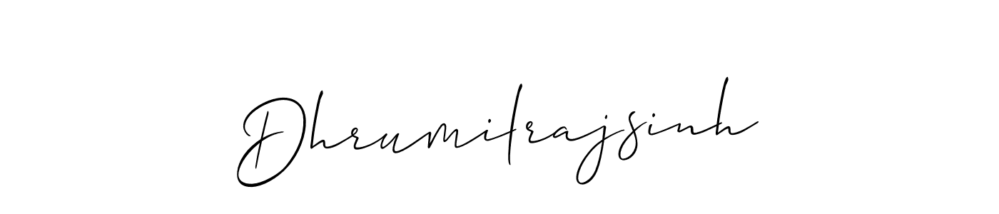 It looks lik you need a new signature style for name Dhrumilrajsinh. Design unique handwritten (Allison_Script) signature with our free signature maker in just a few clicks. Dhrumilrajsinh signature style 2 images and pictures png