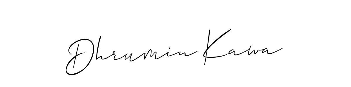 Allison_Script is a professional signature style that is perfect for those who want to add a touch of class to their signature. It is also a great choice for those who want to make their signature more unique. Get Dhrumin Kawa name to fancy signature for free. Dhrumin Kawa signature style 2 images and pictures png