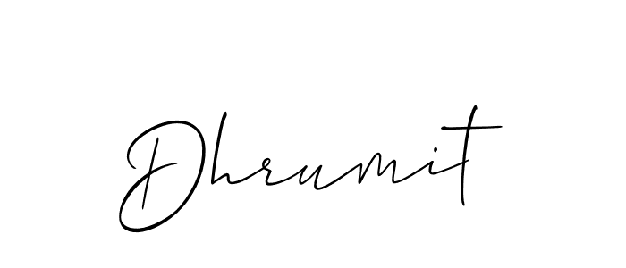 How to make Dhrumit signature? Allison_Script is a professional autograph style. Create handwritten signature for Dhrumit name. Dhrumit signature style 2 images and pictures png