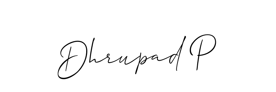 Best and Professional Signature Style for Dhrupad P. Allison_Script Best Signature Style Collection. Dhrupad P signature style 2 images and pictures png