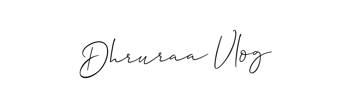 It looks lik you need a new signature style for name Dhruraa Vlog. Design unique handwritten (Allison_Script) signature with our free signature maker in just a few clicks. Dhruraa Vlog signature style 2 images and pictures png