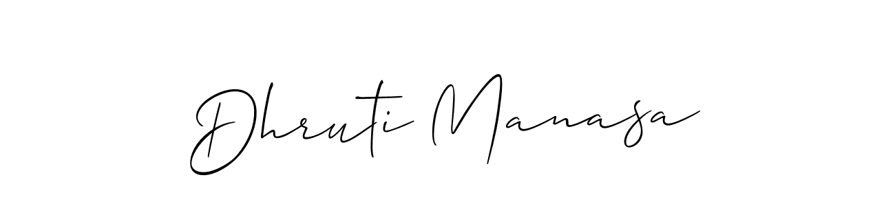 How to make Dhruti Manasa signature? Allison_Script is a professional autograph style. Create handwritten signature for Dhruti Manasa name. Dhruti Manasa signature style 2 images and pictures png