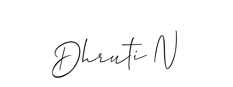 Create a beautiful signature design for name Dhruti N. With this signature (Allison_Script) fonts, you can make a handwritten signature for free. Dhruti N signature style 2 images and pictures png