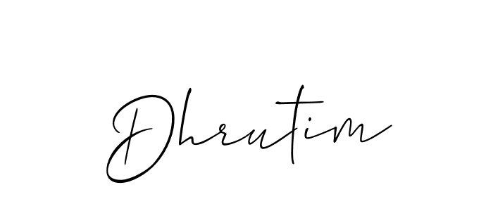 Make a beautiful signature design for name Dhrutim. With this signature (Allison_Script) style, you can create a handwritten signature for free. Dhrutim signature style 2 images and pictures png
