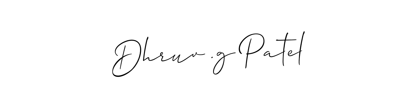 How to make Dhruv .g Patel name signature. Use Allison_Script style for creating short signs online. This is the latest handwritten sign. Dhruv .g Patel signature style 2 images and pictures png