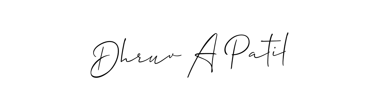 Make a beautiful signature design for name Dhruv A Patil. With this signature (Allison_Script) style, you can create a handwritten signature for free. Dhruv A Patil signature style 2 images and pictures png